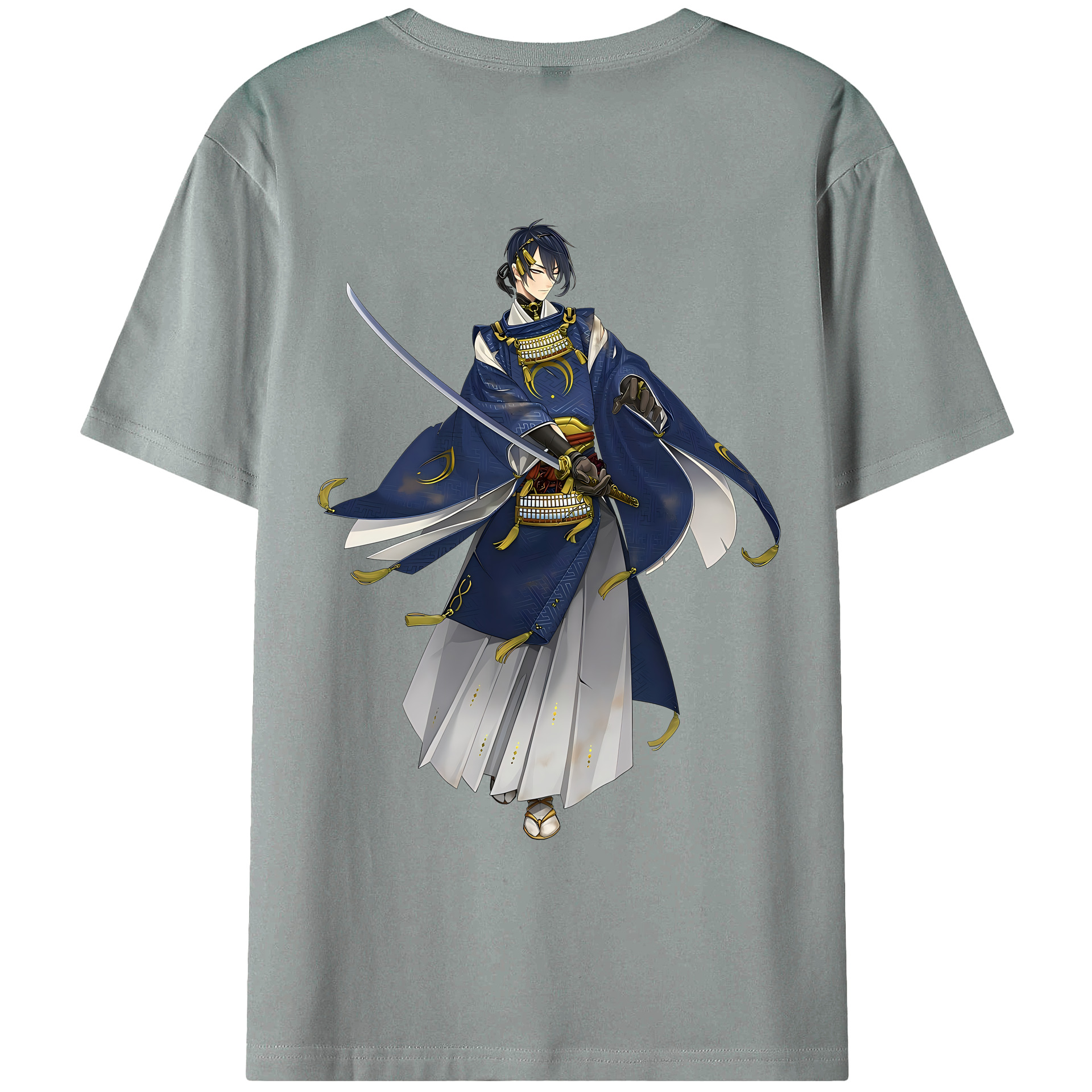 （画像用） 刀剣乱舞 Touken Ranbu 綿100％ メンズ半袖Tシャツ（バックプリント） 通気性